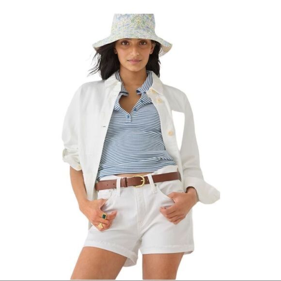 #160 J CREW stretch white jeans shorts - Picture 1 of 8